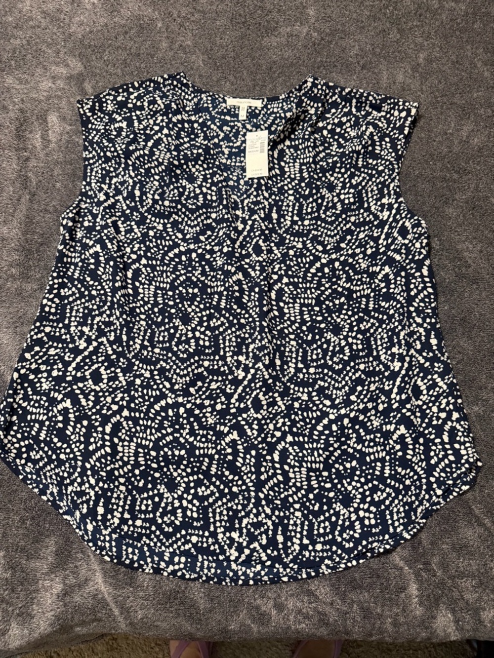 Maurices Sleeveless Navy Dot Print Women's Blouse